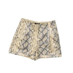 Express Snake Print Women Shorts - Beige and Gray